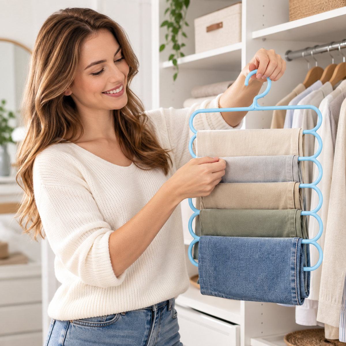 π Multi-Layer Pants Hanger | Space-Saving Closet Organizer