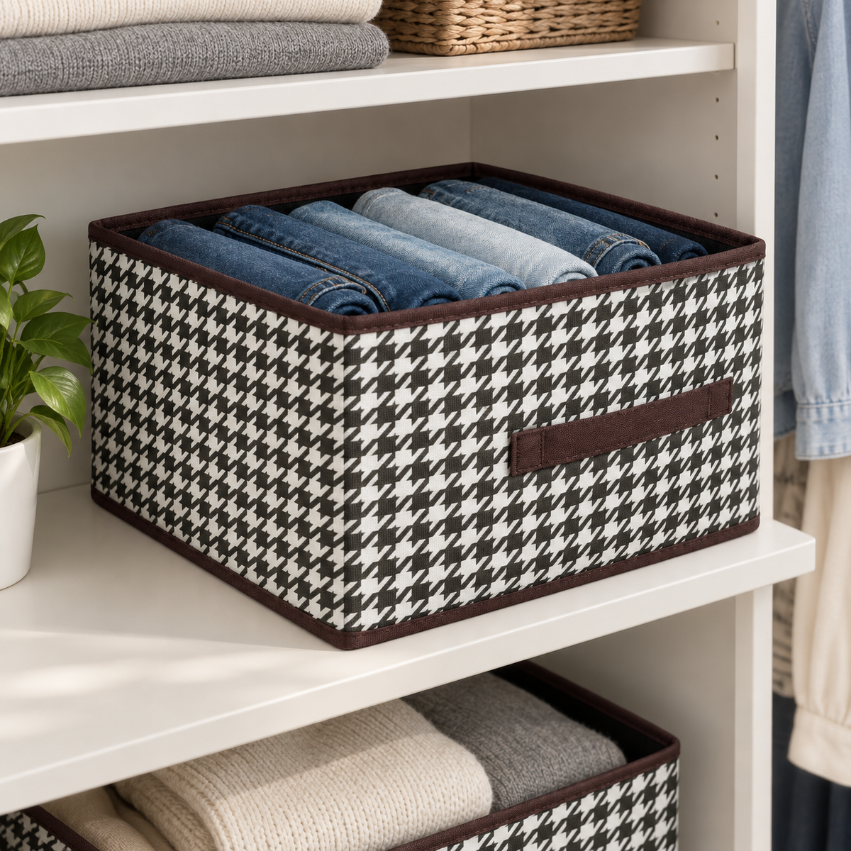 🧺 Pull-Out Closet Storage Basket | Fabric Wardrobe Organizer | Easy-Access Storage