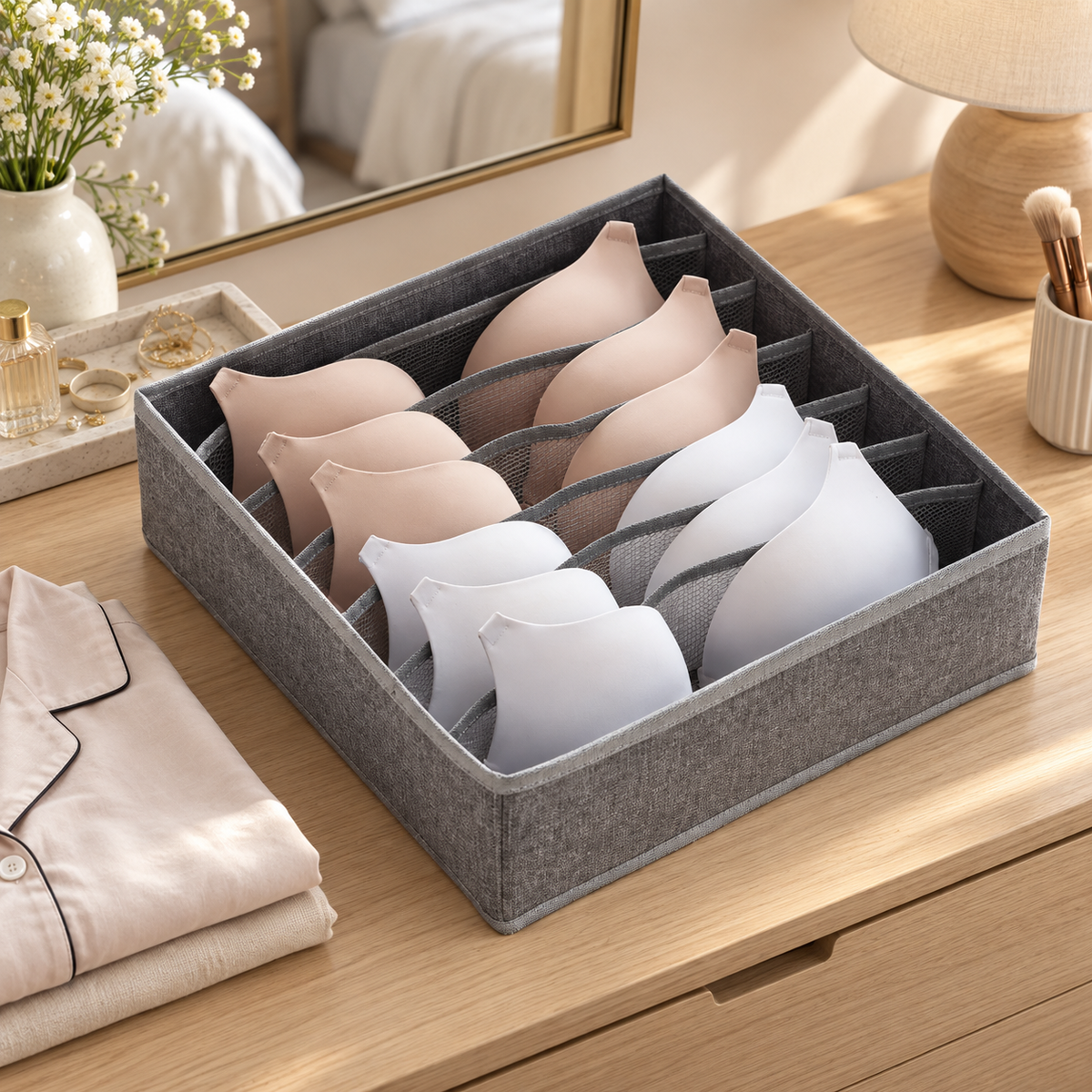 Bra Organizer Box | Divided Storage | Shape-Safe Protection