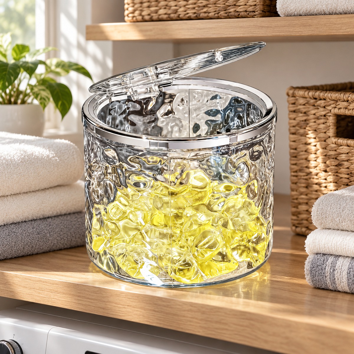 💛 Laundry Pod Storage Jar | Clear Organizer | Easy-Grab Design