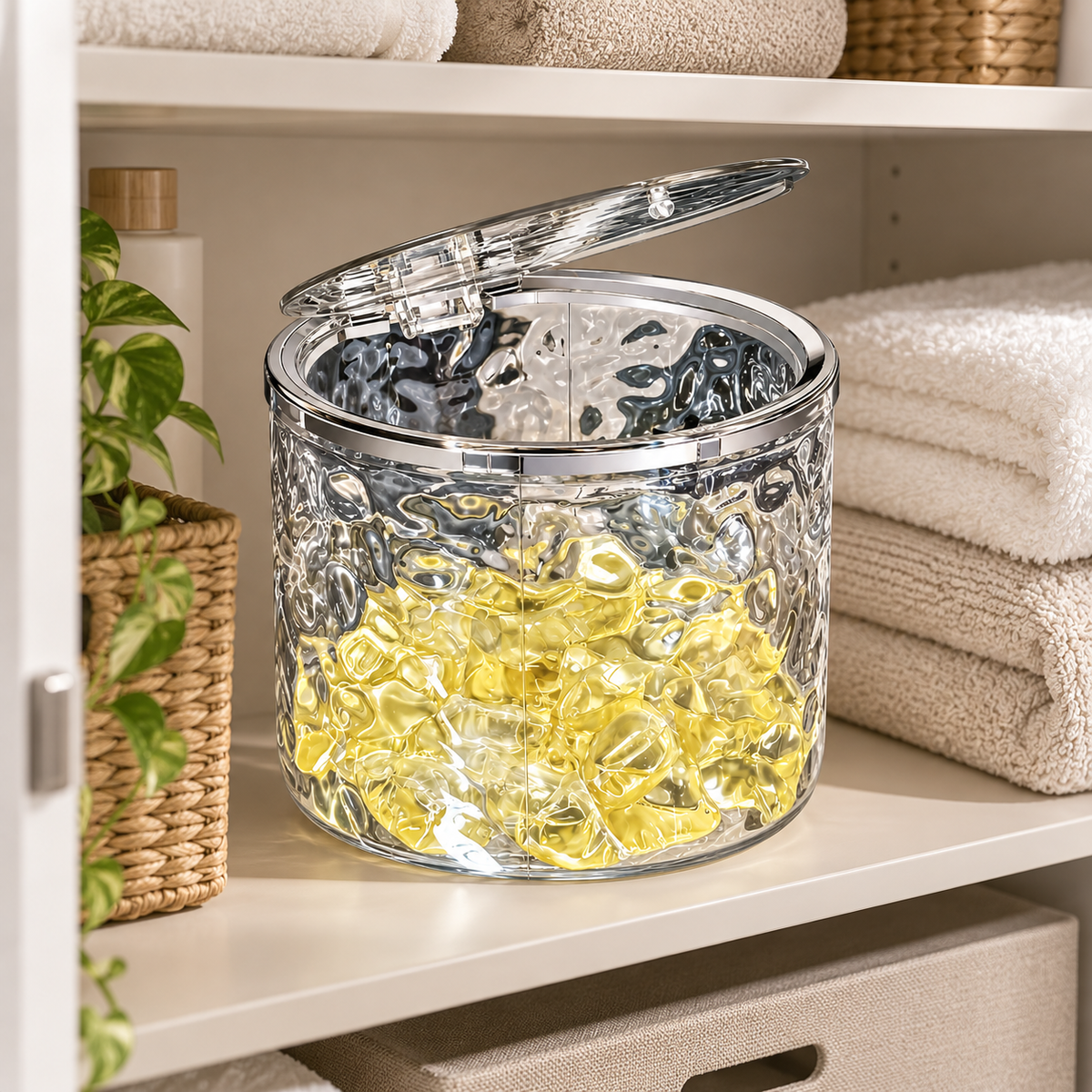 💛 Laundry Pod Storage Jar | Clear Organizer | Easy-Grab Design