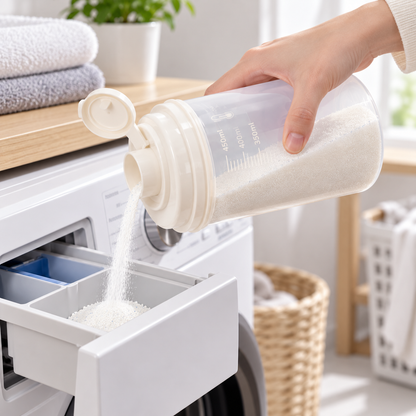 Laundry Powder Dispenser | Clear Measuring Container | Easy-Pour Storage
