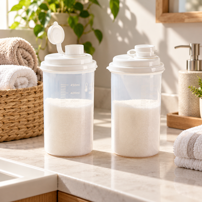 Laundry Powder Dispenser | Clear Measuring Container | Easy-Pour Storage