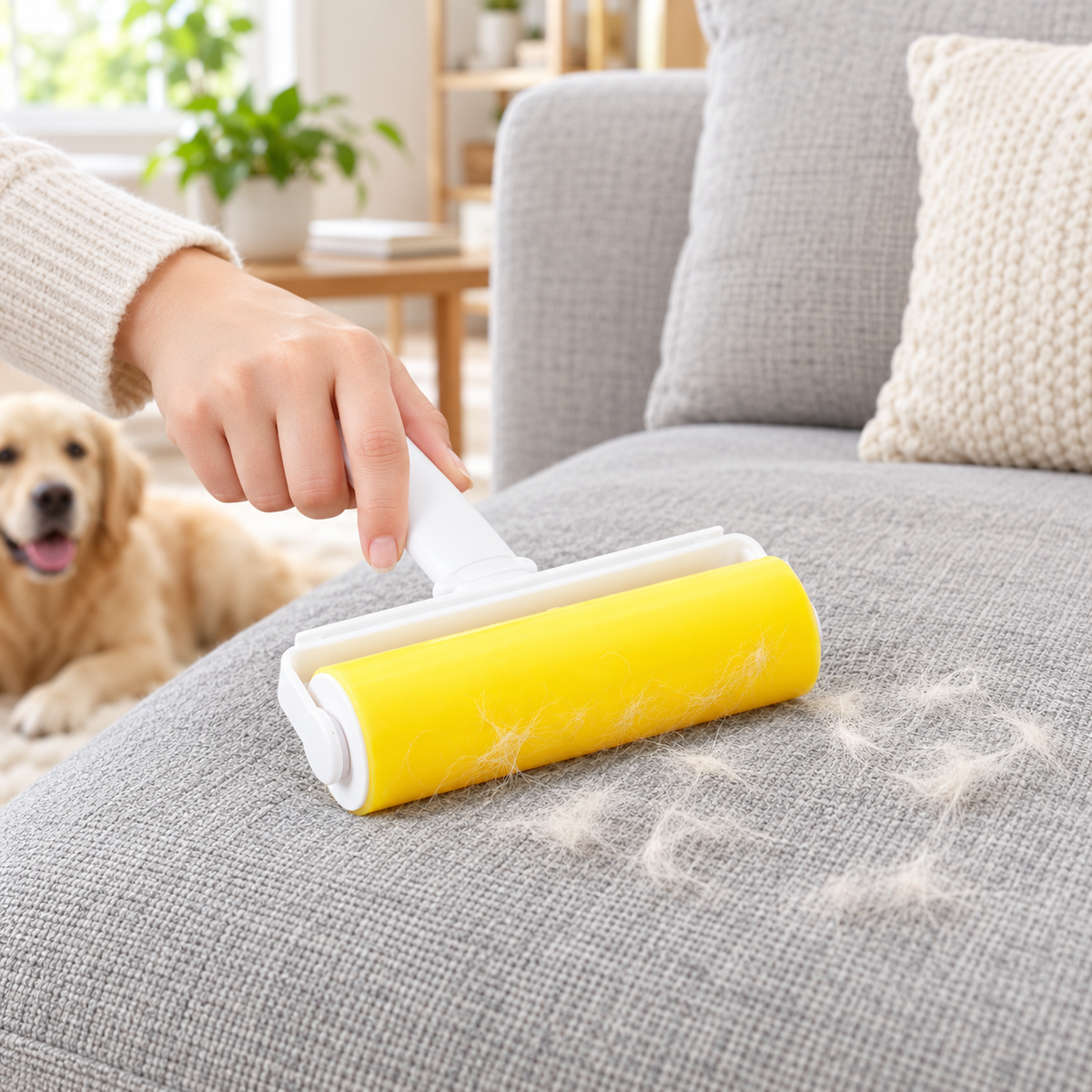 🟡 Sticky Lint Roller | Easy Hair Pickup | Everyday Fabric Cleaner