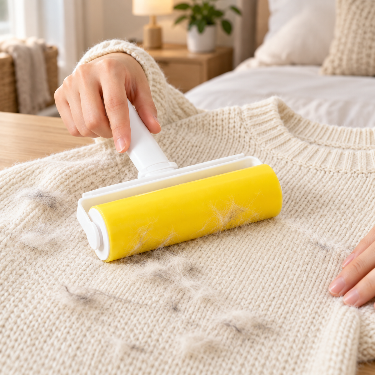 🟡 Sticky Lint Roller | Easy Hair Pickup | Everyday Fabric Cleaner