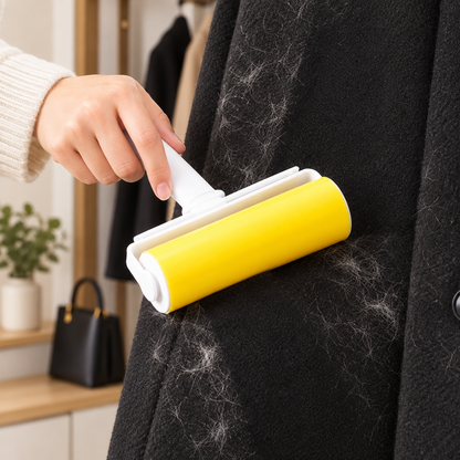 🟡 Sticky Lint Roller | Easy Hair Pickup | Everyday Fabric Cleaner
