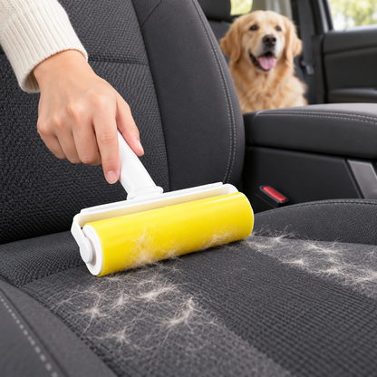 🟡 Sticky Lint Roller | Easy Hair Pickup | Everyday Fabric Cleaner
