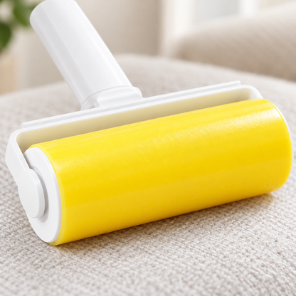 🟡 Sticky Lint Roller | Easy Hair Pickup | Everyday Fabric Cleaner