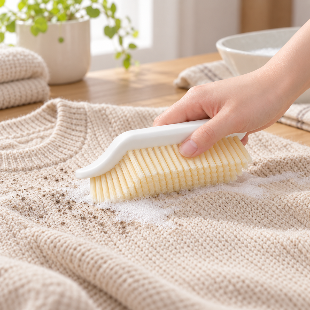 🧼 Fabric Stain Brush | Dense Bristles | Deep-Clean Laundry Helper