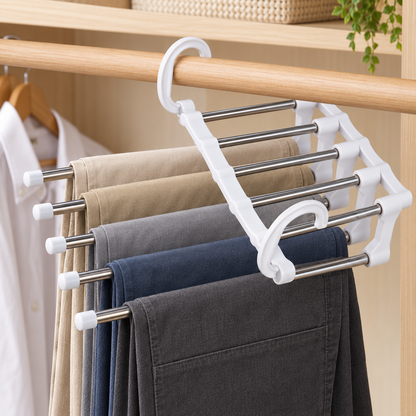 👖 Multi-Layer Pants Rack | Pull-Out Space-Saving Organizer
