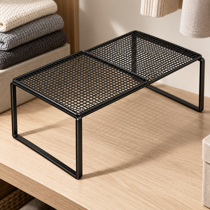 👕 Closet Shelf Organizer | Metal Mesh Stackable Storage Rack