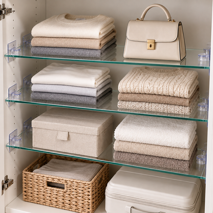 🧊 Clear Closet Shelf Divider | Transparent Wardrobe Organizer | Space-Saving Storage