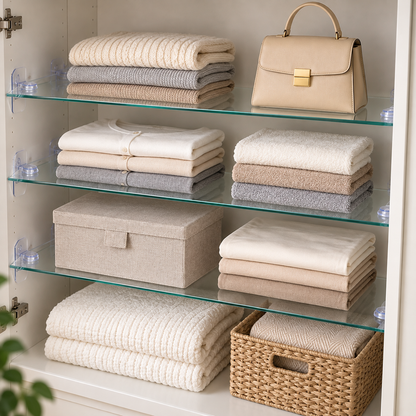 🧊 Clear Closet Shelf Divider | Transparent Wardrobe Organizer | Space-Saving Storage