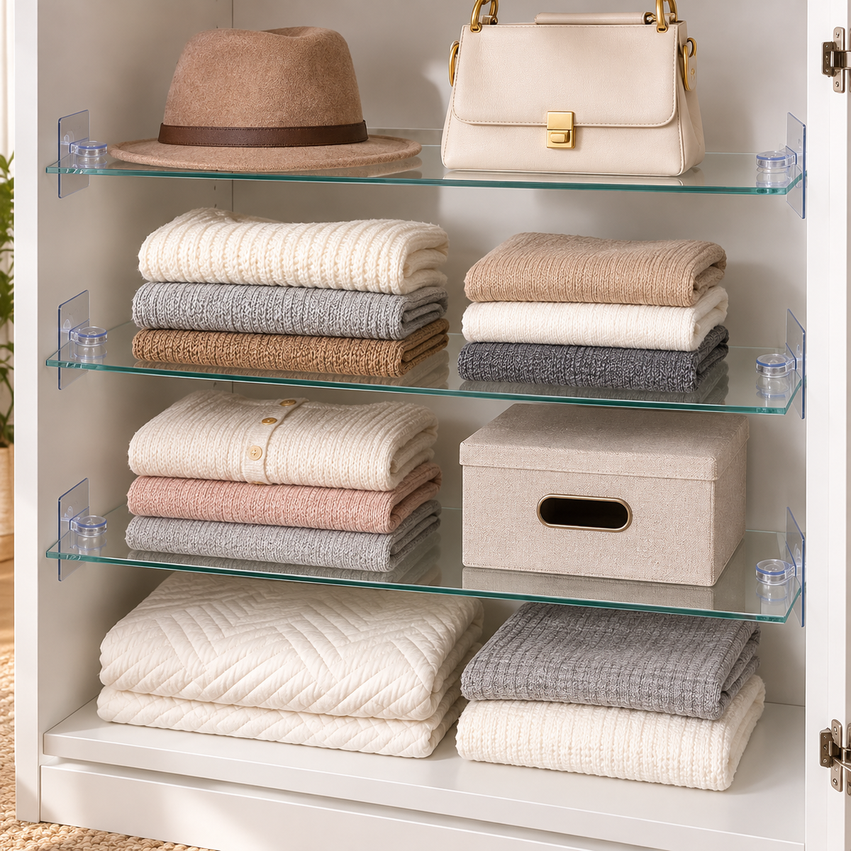 🧊 Clear Closet Shelf Divider | Transparent Wardrobe Organizer | Space-Saving Storage