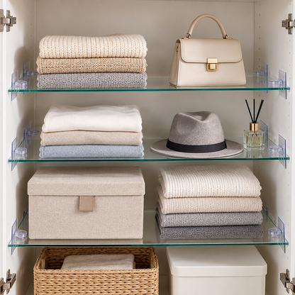 🧊 Clear Closet Shelf Divider | Transparent Wardrobe Organizer | Space-Saving Storage