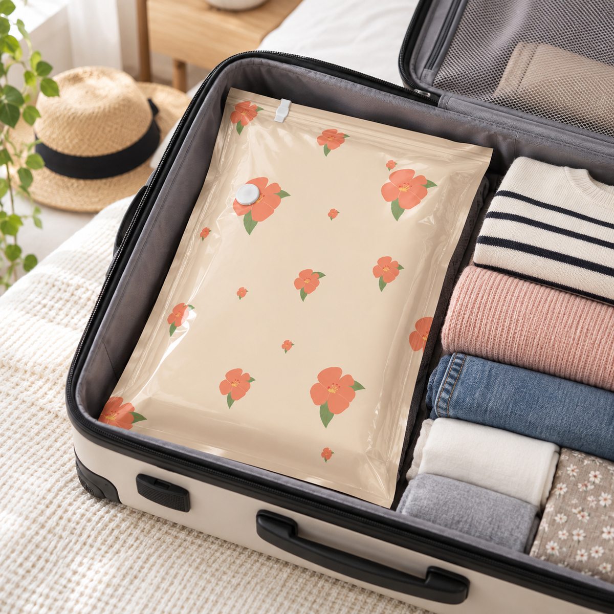 🌸 Vacuum Storage Bag Set | Space-Saving Compression Bags | Closet & Travel Organizer