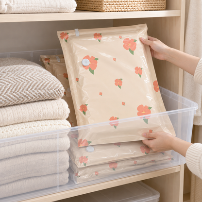 🌸 Vacuum Storage Bag Set | Space-Saving Compression Bags | Closet & Travel Organizer