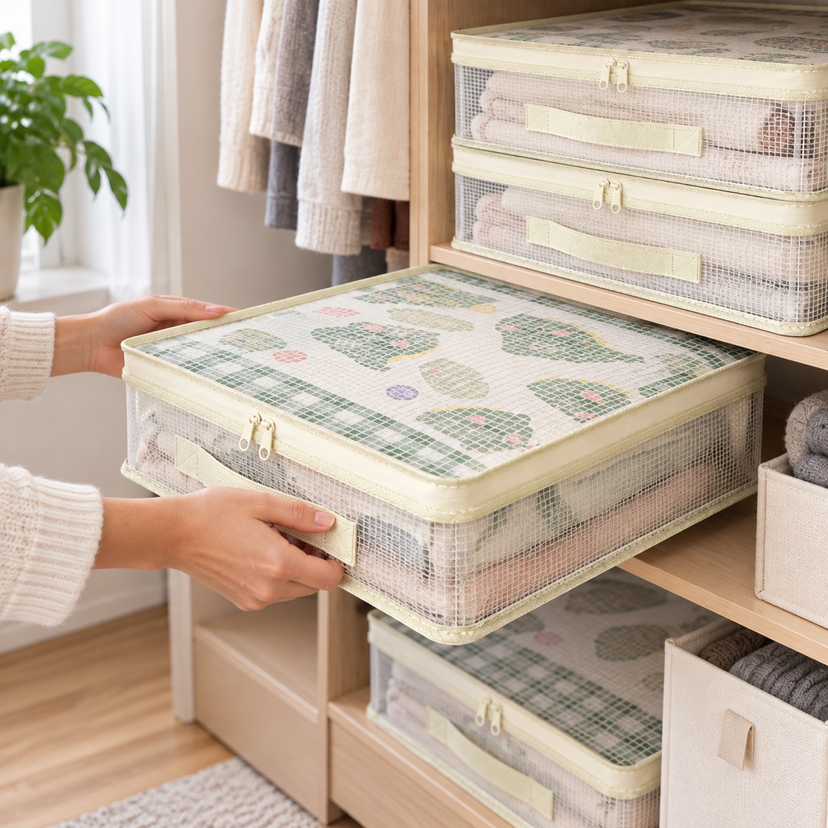 🌿 Clothes Storage Bag Set | Dust-Proof Closet Organizer | Foldable Clothing Storage