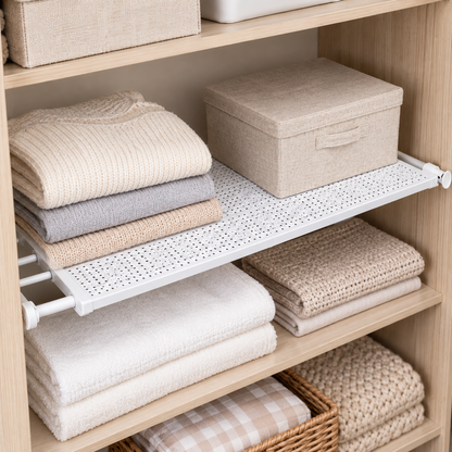 🧺 Expandable Closet Shelf | Space-Saving Wardrobe Divider | Adjustable Storage Rack