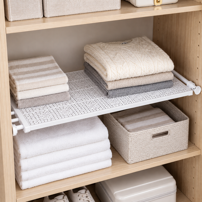 🧺 Expandable Closet Shelf | Space-Saving Wardrobe Divider | Adjustable Storage Rack