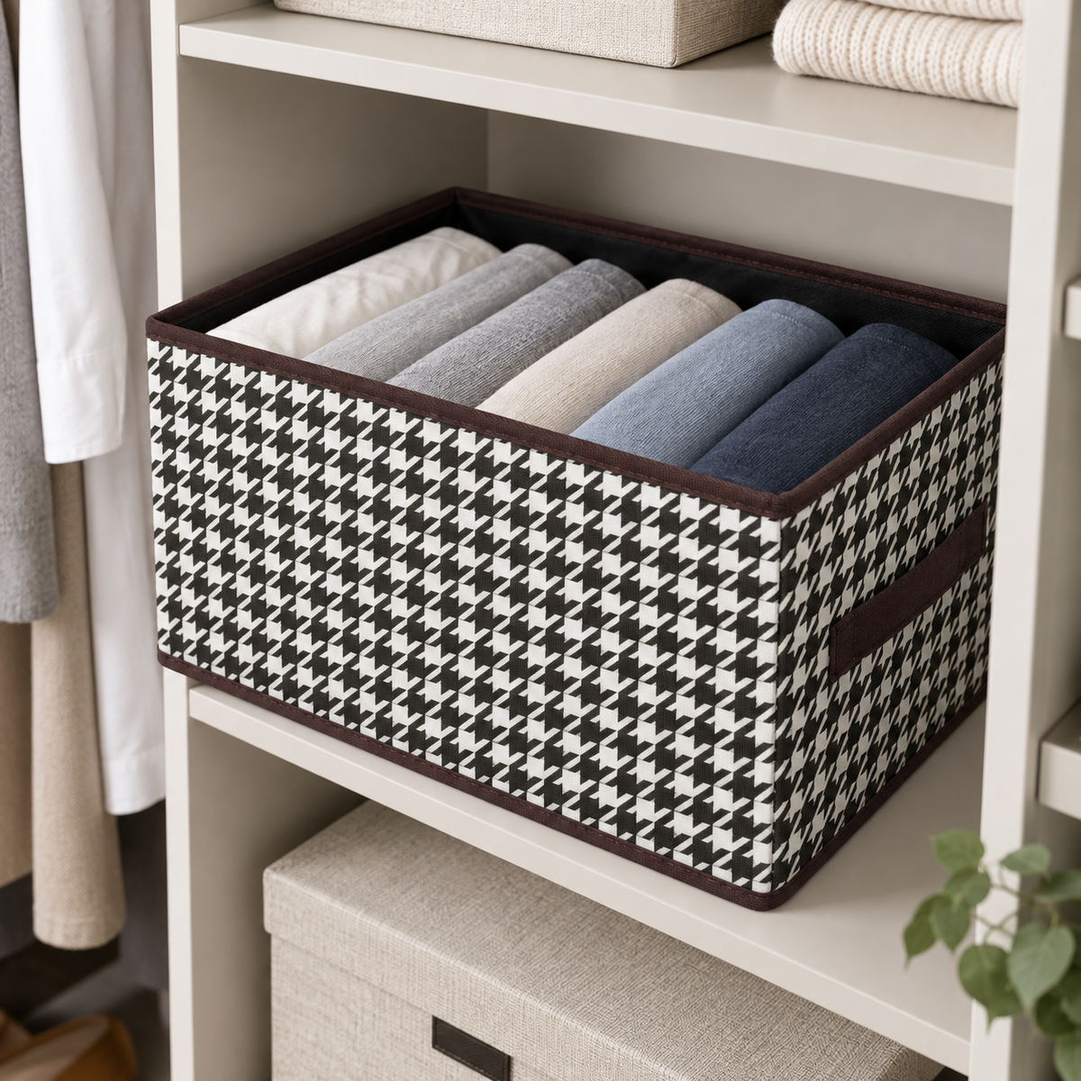 🧺 Pull-Out Closet Storage Basket | Fabric Wardrobe Organizer | Easy-Access Storage