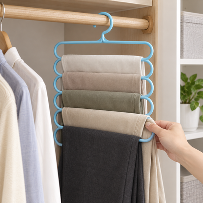 👖 Multi-Layer Pants Hanger | Space-Saving Closet Organizer