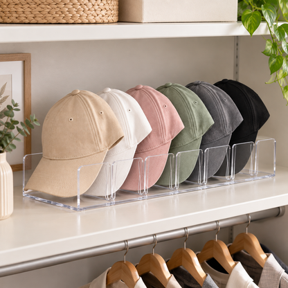 🧢 Clear Hat Organizer | Multi-Slot Cap Storage Rack