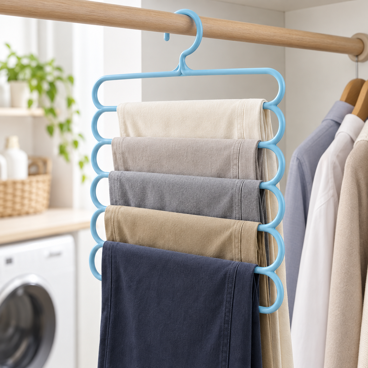 👖 Multi-Layer Pants Hanger | Space-Saving Closet Organizer