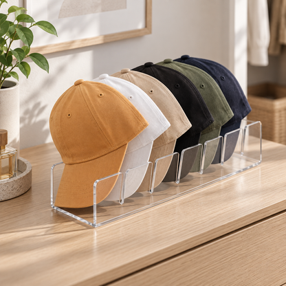 🧢 Clear Hat Organizer | Multi-Slot Cap Storage Rack