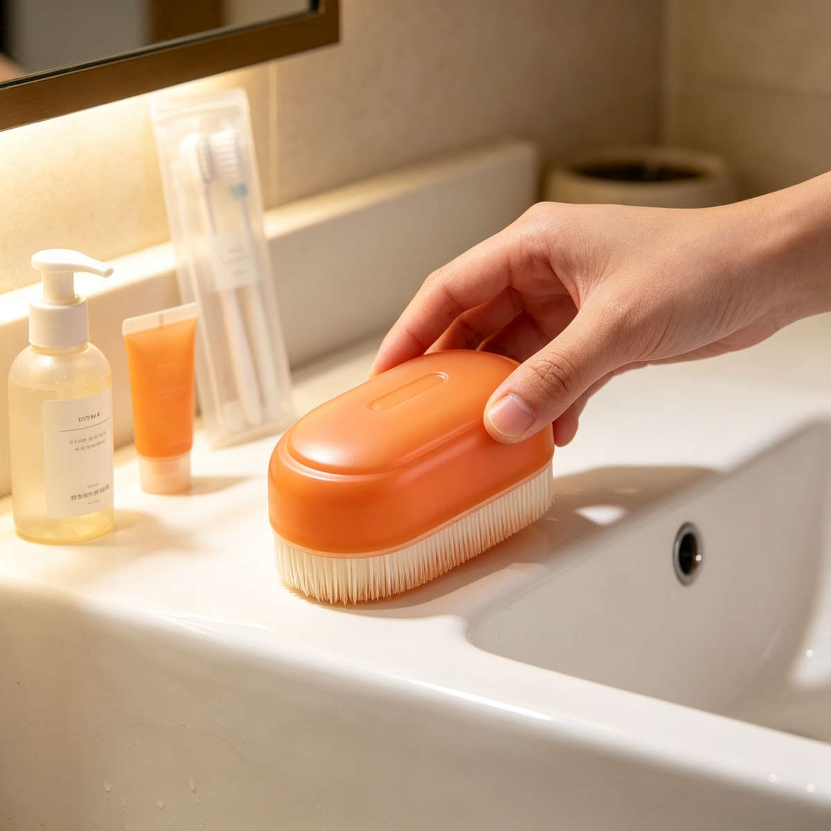 🧡 Collar & Cuff Cleaning Brush | Dense Bristles | Targeted Stain Scrubber
