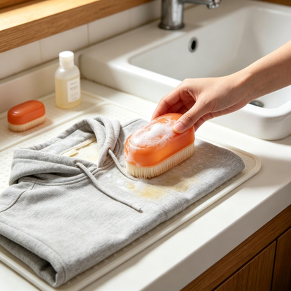 🧡 Collar & Cuff Cleaning Brush | Dense Bristles | Targeted Stain Scrubber
