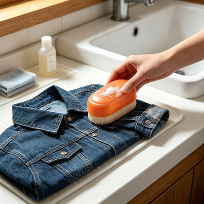 🧡 Collar & Cuff Cleaning Brush | Dense Bristles | Targeted Stain Scrubber